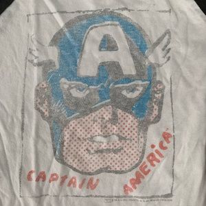 Junk Food Captain America Slub Long Sleeve Tee